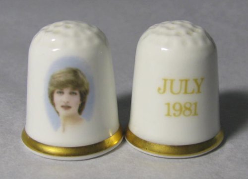 Vintage Coalport Prince Charles and Diana Wedding Thimbles