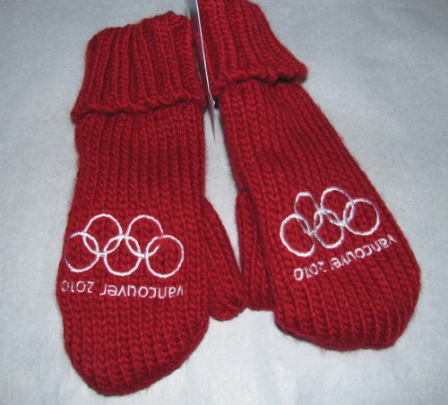 Official Vancouver 2010 Olympic Red Mittens Youth Size