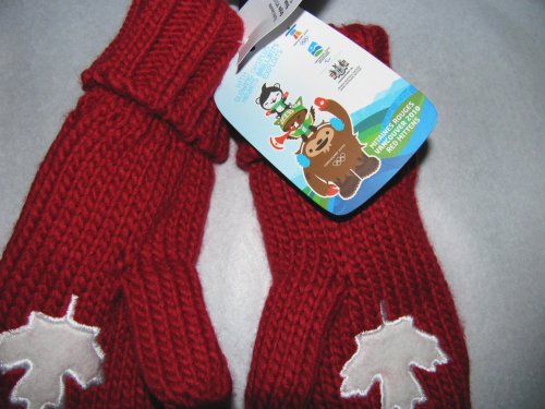 Official Vancouver 2010 Olympic Red Mittens Youth Size