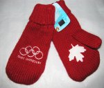 Vancouver 2010 Olympics Red Mittens Large Size