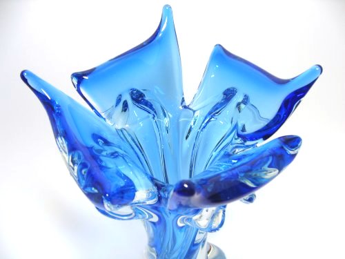 Art Glass Electric Blue Vase