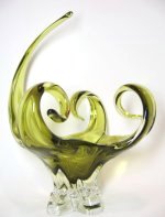 Chalet Rare Olive Green Art Glass