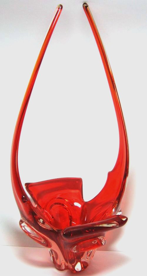 Red Art Glass Centerpiece