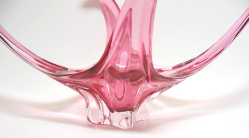 Pink Art Glass Centerpiece