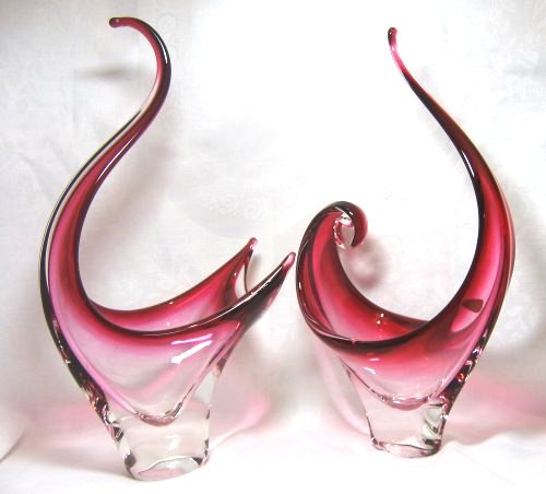 Cranberry Chalet Art Glass Rare