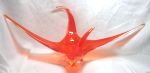 Chalet Red Orange Art Glass