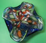 Murano Cobalt Tutti Frutti Glass Bowl