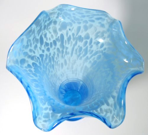 AltaGlass Continental Blue Ruffle Vase