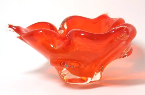 Canadian Red Wavy Sommerso Art Glass