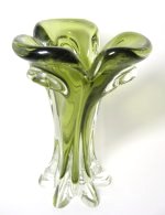 Olive Green Sommerso Vase