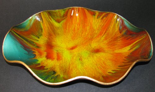 Seetusee Painted Leather Glass Wavy Dish