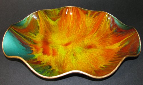 Seetusee Painted Leather Glass Wavy Dish