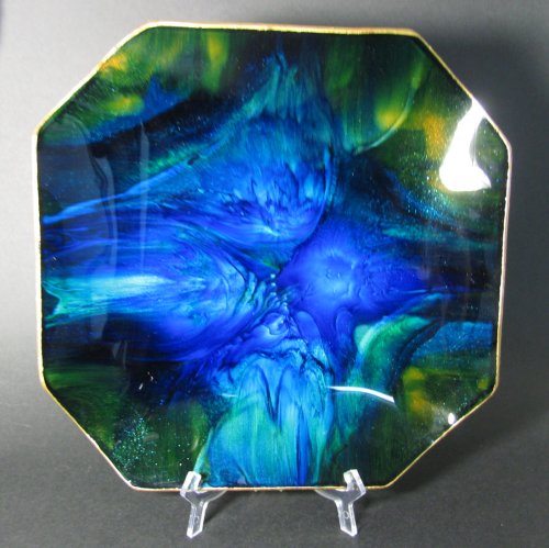 Seetusee Mayfair Glassware Painted Blue Dish