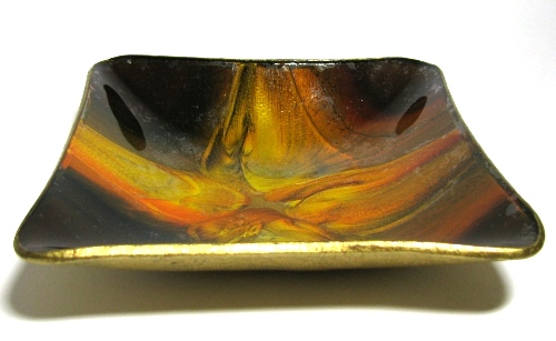 Seetusee Brown Yellow Glassware Dish