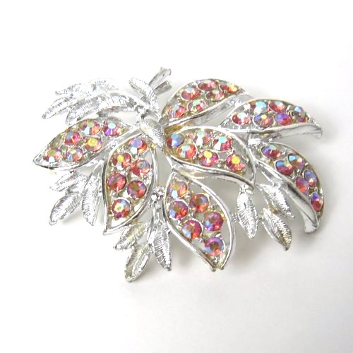 Vintage AB Leaves Brooch