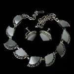 Gray Thermoset Necklace and Earrings