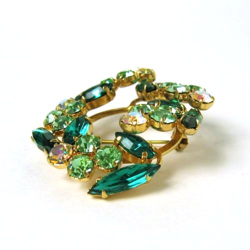 Green Marquise Cut Brooch