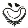 Vintage Sherman Black Necklace and Earrings