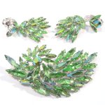 Green Brooch and Earrings