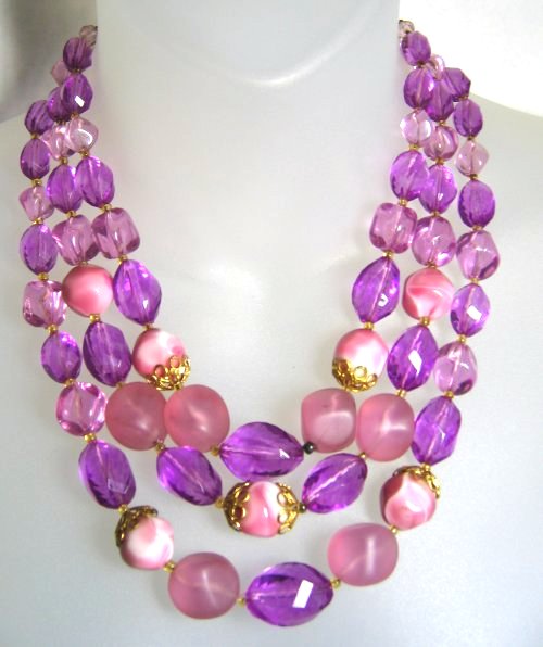 Glass Lucite Bib Necklace