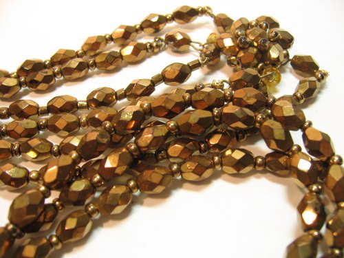 Art Deco Copper Glass Necklace