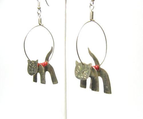 Alpaca Red Cat Earrings