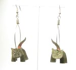 Silver Alpaca Cat Earrings