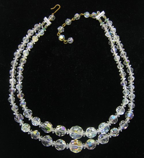 Vintage 2 Strand Crystal Necklace