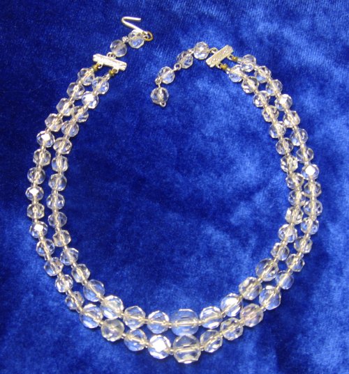 Vintage Crystal Necklace 2 Strand