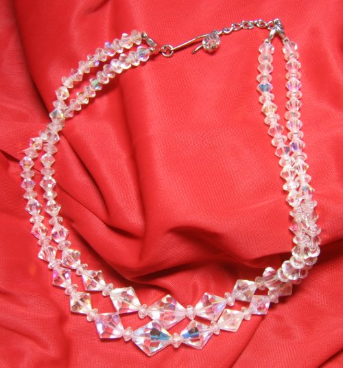 Vintage 2 Strand Crystal Necklace