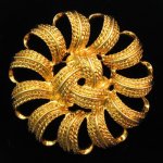 Monet Sun Swirl Gold Tone Brooch