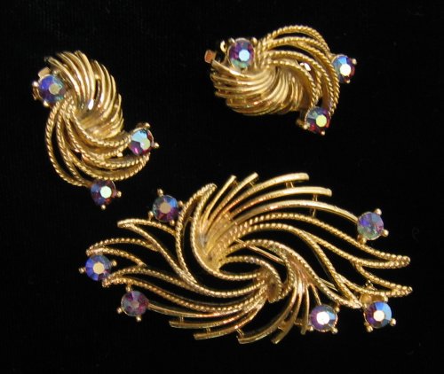 Lisner Brooch and Earrings