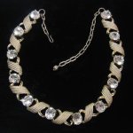 Vintage Rhinestone Necklace Goldtone