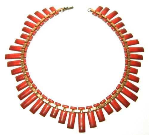 Renoir Matisse Necklace Red Mid-Century Modernist