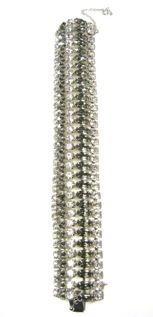 Clear and Smoky Sherman Rhinestone Bracelet