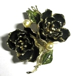 Coro Double Flower Brooch