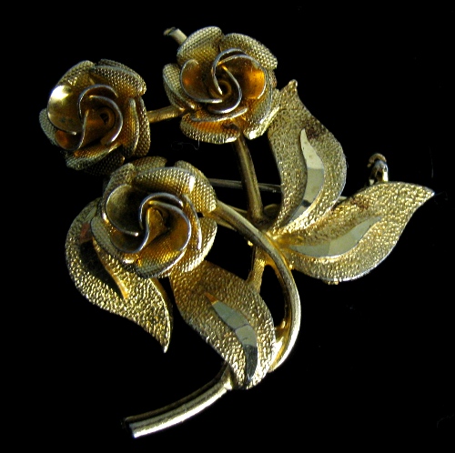 Vintage Coro Goldtone Flower Brooch