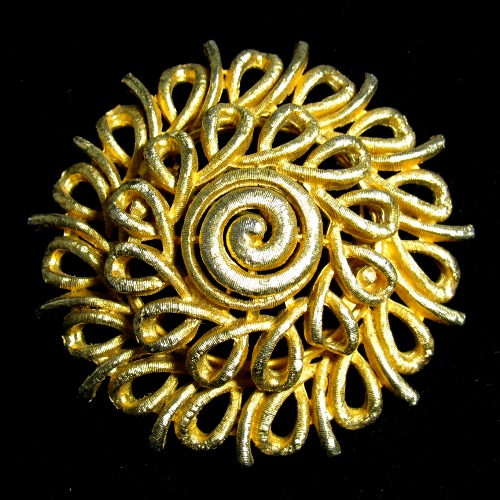 Vintage Coro Goldtone Swirl Brooch