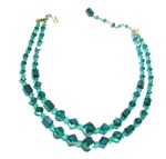 Green Two Strand Vintage Necklace
