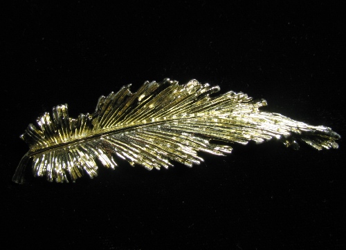 Coro Pegasus Goldtone Leaf Brooch