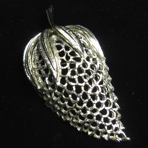 Coro Strawberry Silvertone Brooch