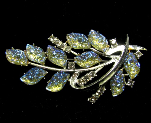 Molded Glass Rhinestone Brooch