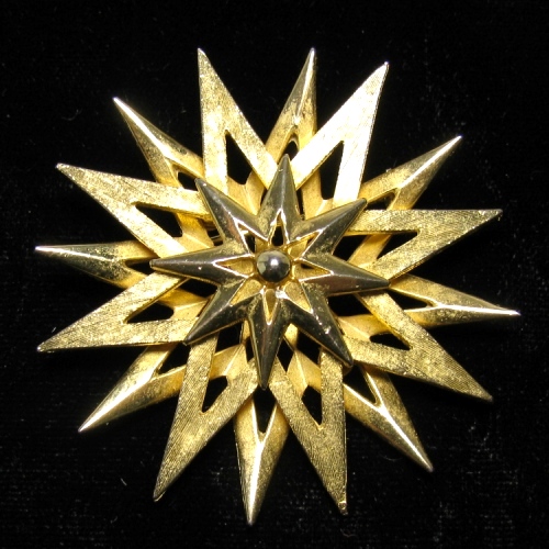 Corocraft Goldtone Star Brooch