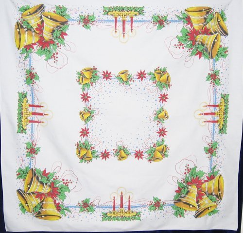 Vintage Christmas Ringing Bells Tablecloth