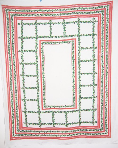 Vintage Tablecloth Christmas Holly