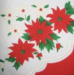 Vintage Poinsettia Tablecloth