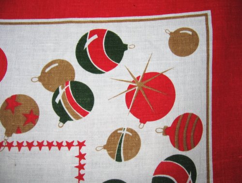 Vintage Christmas Ornaments Tablecloth