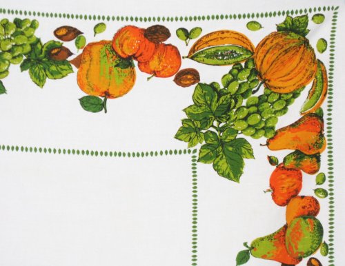Vintage Pumpkins and Fruits Tablecloth
