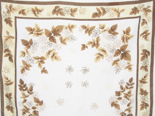 Vintage Fall Maple Leaves Linen Tablecloth