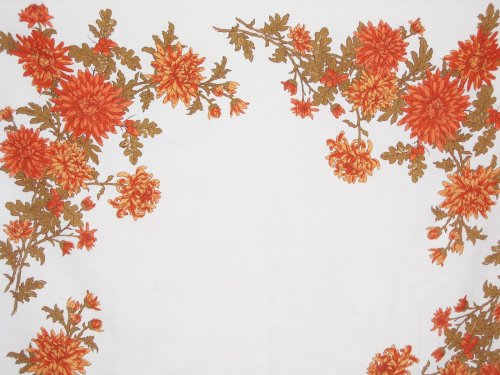 Linen Tablecloth Chrysanthemums Fall Flowers